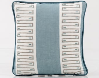 Thibaut Raritan Line Pillow Cover Spa Blue,  Fairhaven Collection,  Designer Stripe Pillow , coastal decor pillow cover