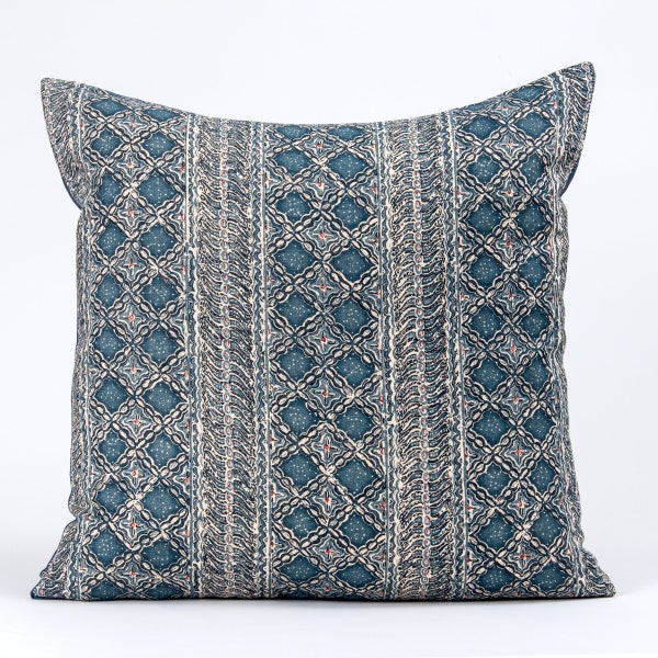 Malabar pillow cover, Lisa Fine Textiles,  blue and white pillow cover,  high end pillow cover,