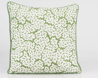 Thibaut Maldives Pillow Cover, Green Abstract Print, Anna French Design