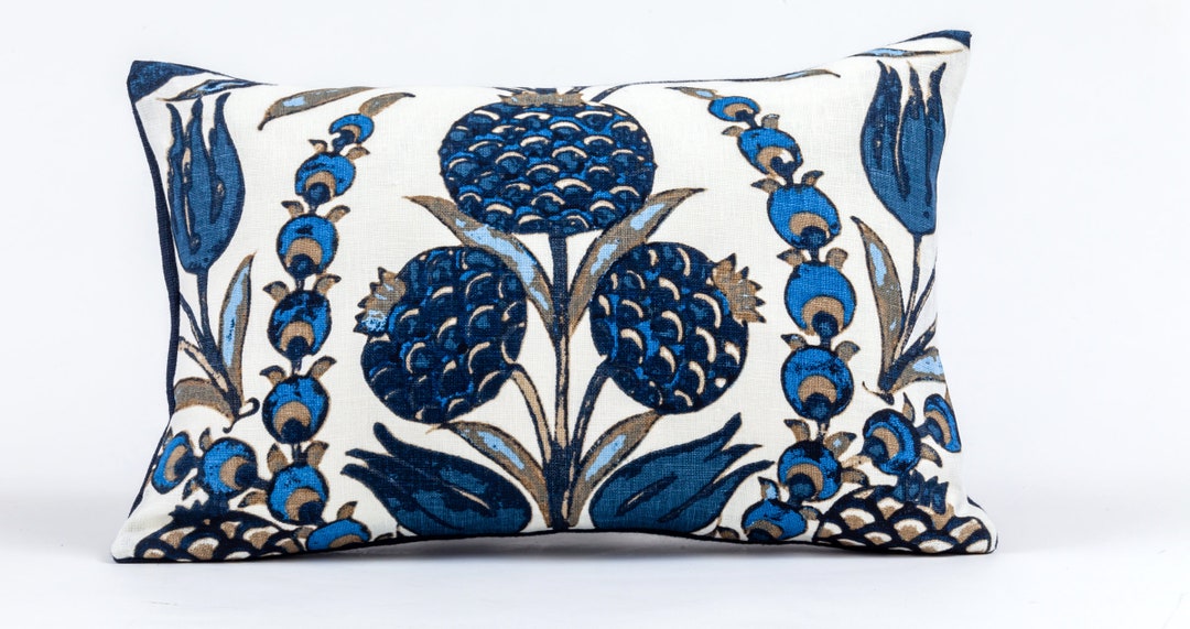 Cornelia Lumbar Floral Pillow Cover, Thibaut Fabric, Decorative Pillow