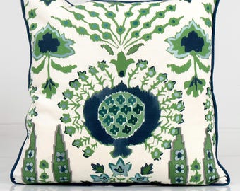Thibaut Mendoza Suzani Pillow Cover: Blue Green Tribal Accent