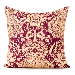 Red and gold pillow cover,  Colonial Williamsburg fabric, decorative pillow cover, toss pillow cover