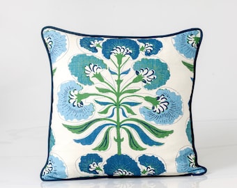 Thibaut Tybee Tree Pillow Cover, French Blue Floral Chinoiserie