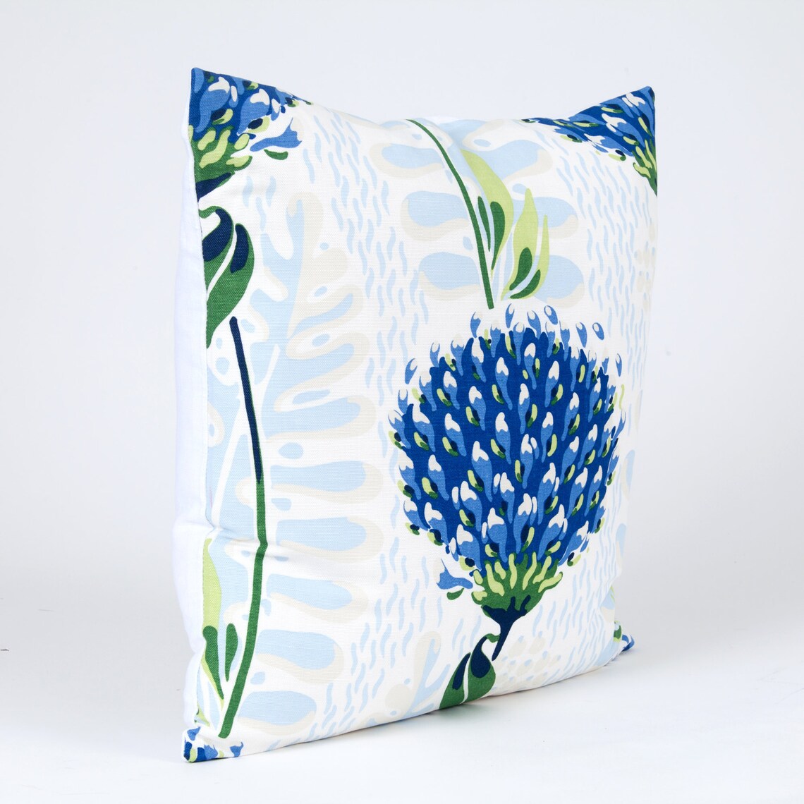 Thibaut floral pillow cover decorative pillow cover blue Etsy