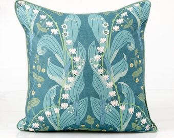 Thibaut Harbor Springs mineral Pillow Cover, Designer Botanical Pillow,  Green Floral Throw Pillow, Fairhaven Collection Decor