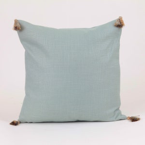 Venezia tassel  pillow cover,  aqua pillow cover, decorative throw pillow cover, blue throw pillow cover, blue accent pillow cover