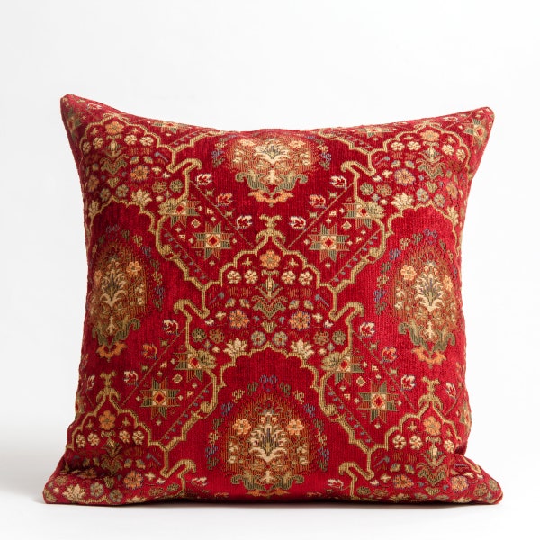 Red and Gold Pillow Etsy