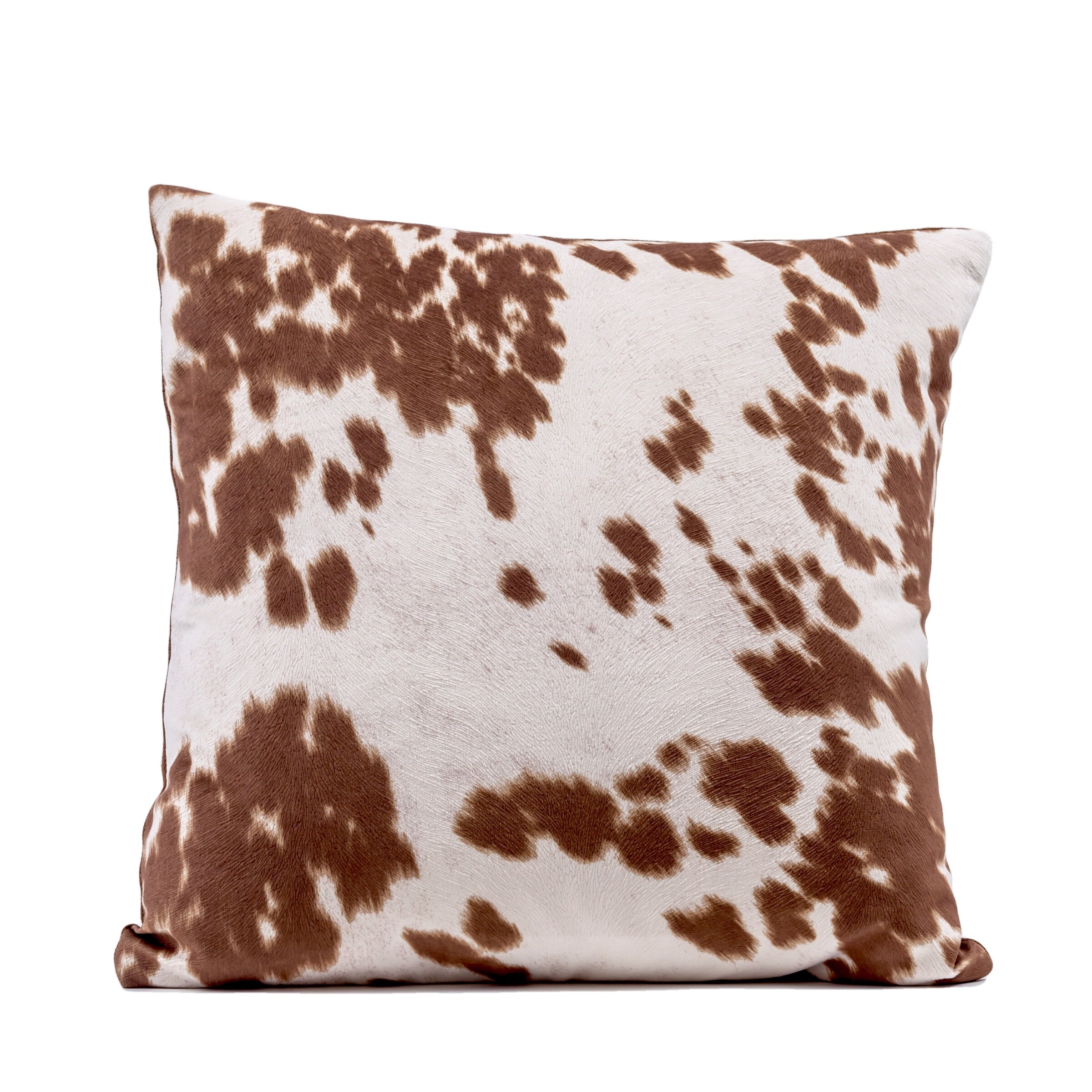 Cowhide pillow cover faux velvet fabric with hair brown and Etsy