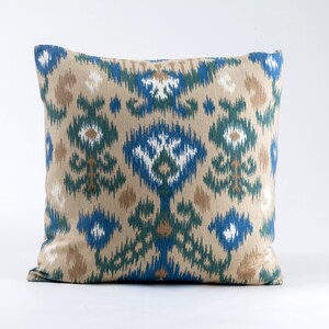 Ikat Kissenbezug, blauer Kissenbezug, Magnolia home fabric, Designerkissenbezug, Dekokissenbezug, Leinenkissenbezug