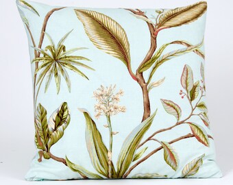 Thibaut Aqua Blumenkissenbezug, Tropisches Laubdesign