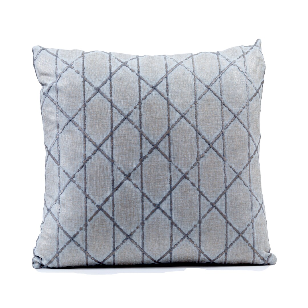 Blue Diamond Pillow Cover, Metallic Light Blue Cover, Designer Pillow