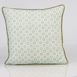 Thibaut mini sun pillow cover,  green accent pillow cover,  contemporary green pillow cover, green geometric pillow cover,