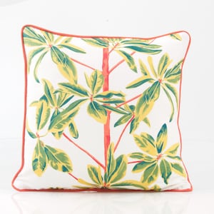 Thibaut Mangrove Tree  pillow cover in coral and green ,  tropical pillow cover, green accent pillow, green designer pillow