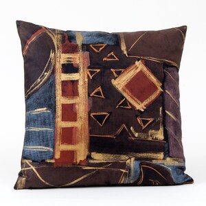 Painter&#39;s brown pillow cover, abstract painted pillow cover, designer pillow cover, decorative pillow cover