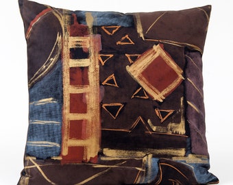 Painter's brown pillow cover, abstract painted pillow cover, designer pillow cover, decorative pillow cover