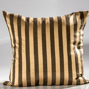 Designer pillow cover, brown and taupe designer pillow, striped designer pillow, decorative pillow