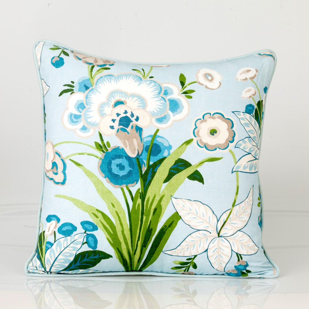 Thibaut Pasadena Pillow Cover, Floral Pillow Cover, Lumbar Pillow Cover