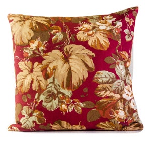 Ralph Lauren floral pillow cover, floral accent pillow cover, decorative pillow cover, pillow cover, red pillow cover, floral pillow cover