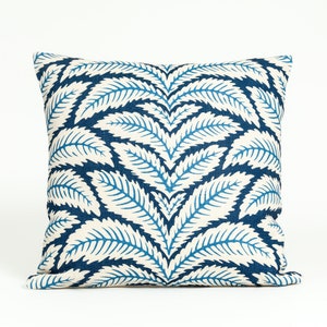 Talavera pillow cover,   Brunschwig & Fils fabric, blue and white decor, high end pillow cover, blue accent pillow cover,