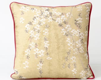 Thibaut Weeping Blossom Pillow Cover, gold Botanical Accent Pillow