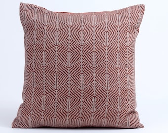 Jim Thompson Outdoor Pillow Cover, Carnelian Geometric Thai Design