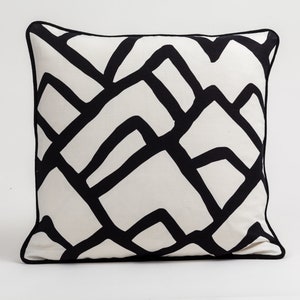 Schumacher zimba pillow cover, black and white pillow cover, geometric pillow cover, designer pillow cover, decorative pillow cover