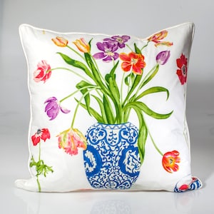 Capa de almofada floral Painter's Garden, tecido Sanderson, 60x60 cm