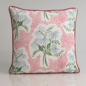 Pearl&#39;s Bouquet pillow cover in hot pink,  floral  pillow cover, Grandmillennial style pillow, lumbar pillow cover, Danika Herrick fabric