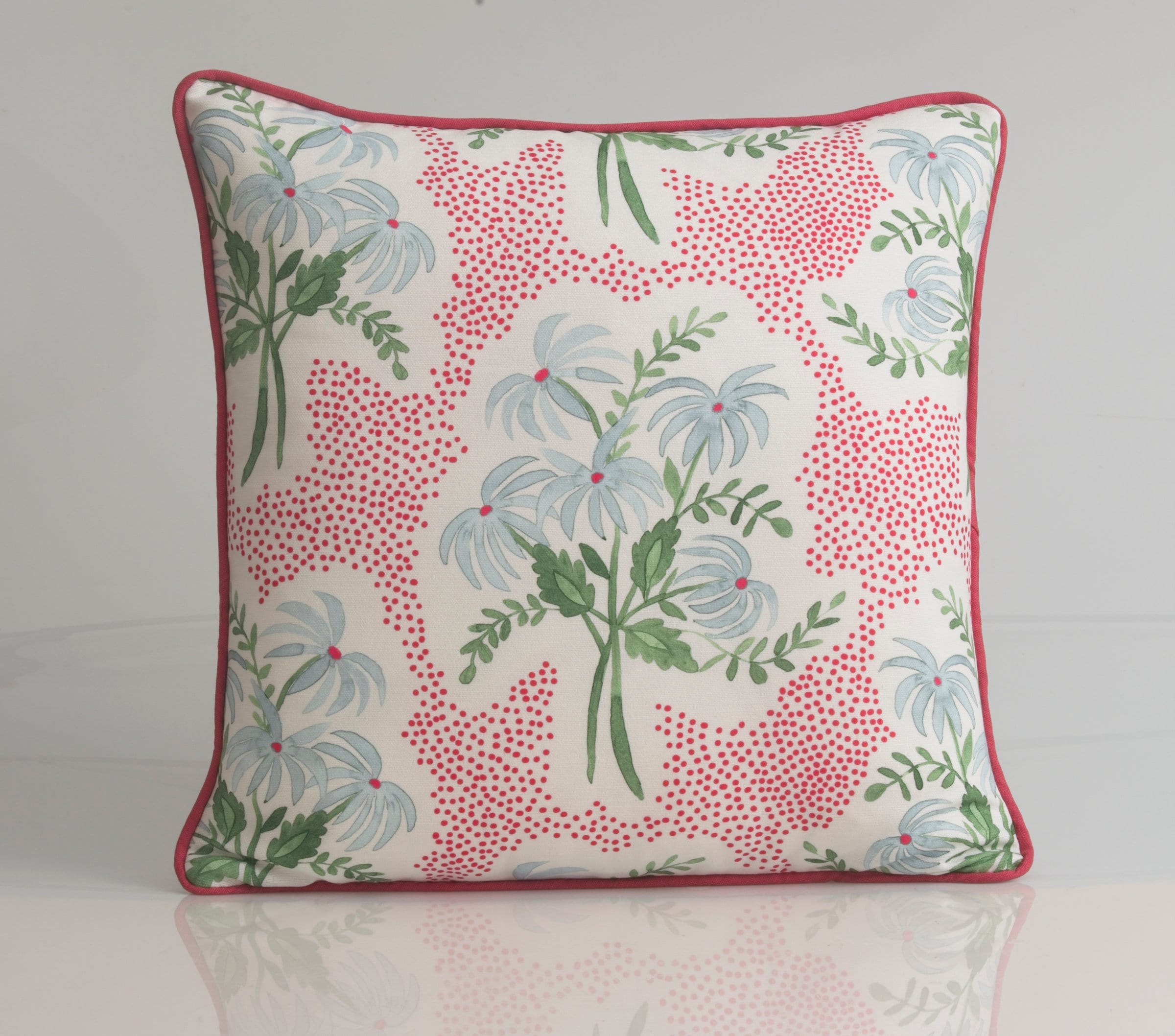Pearl's Bouquet pillow cover in hot pink,  floral  pillow cover, Grandmillennial style pillow, lumbar pillow cover, Danika Herrick fabric