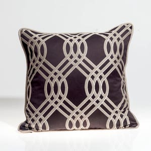 Ready to ship, black and silver pillow cover, gray geometric pillow cover, Romo fabric, black accent pillow cover, 20x20"