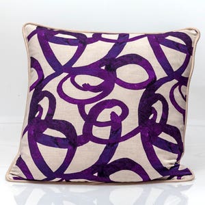 Purple throw pillow cover, purple decorative pillow cover,  purple toss pillow,  pillow cover in purple, Steve McKenzie fabric,