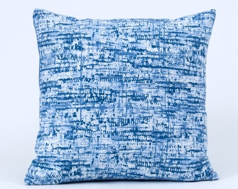 Blue and white  pillow cover,  urban design print, blue accent pillow cover, Ronnie Gold fabric, decorative pillow cover, coastal decor
