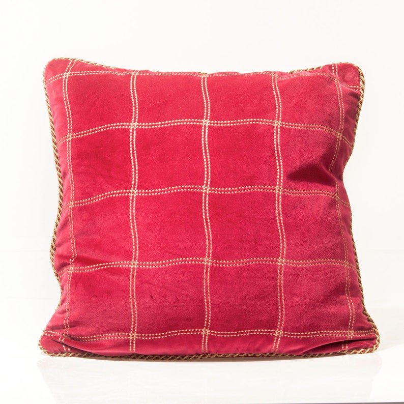 Velvet throw pillow red velvet pillow cover geometric Etsy