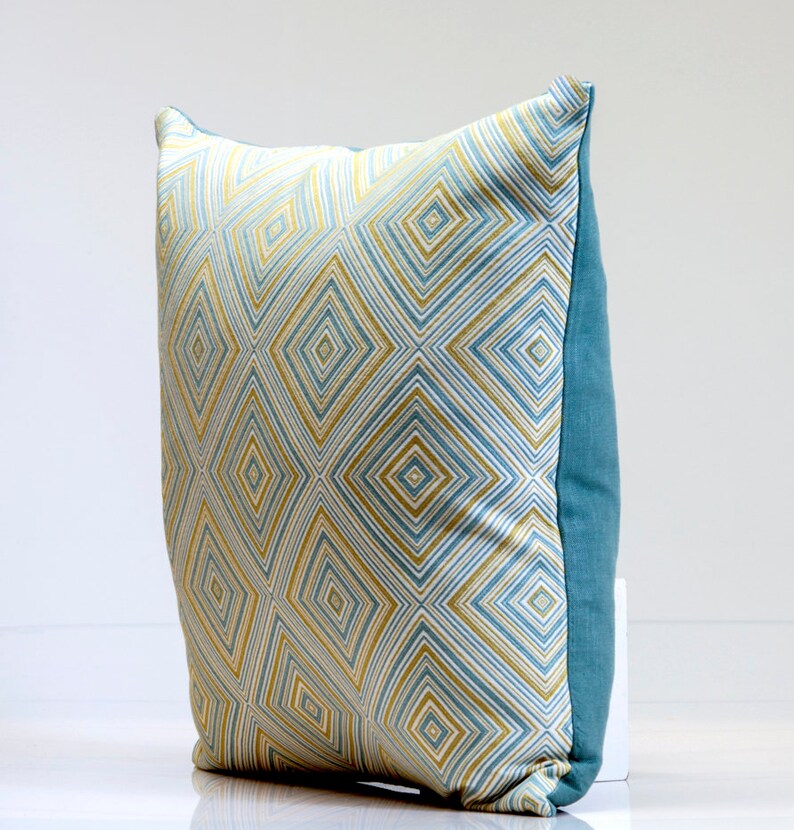 Thom Filicia design for Kravet diamond design Geometric pillow cover in pastel colors