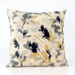 Golden leaf pillow cover, Waverly fabric, gold and black pillow cover,  designer pillow cover, decorative pillow cover, floral accent pillow