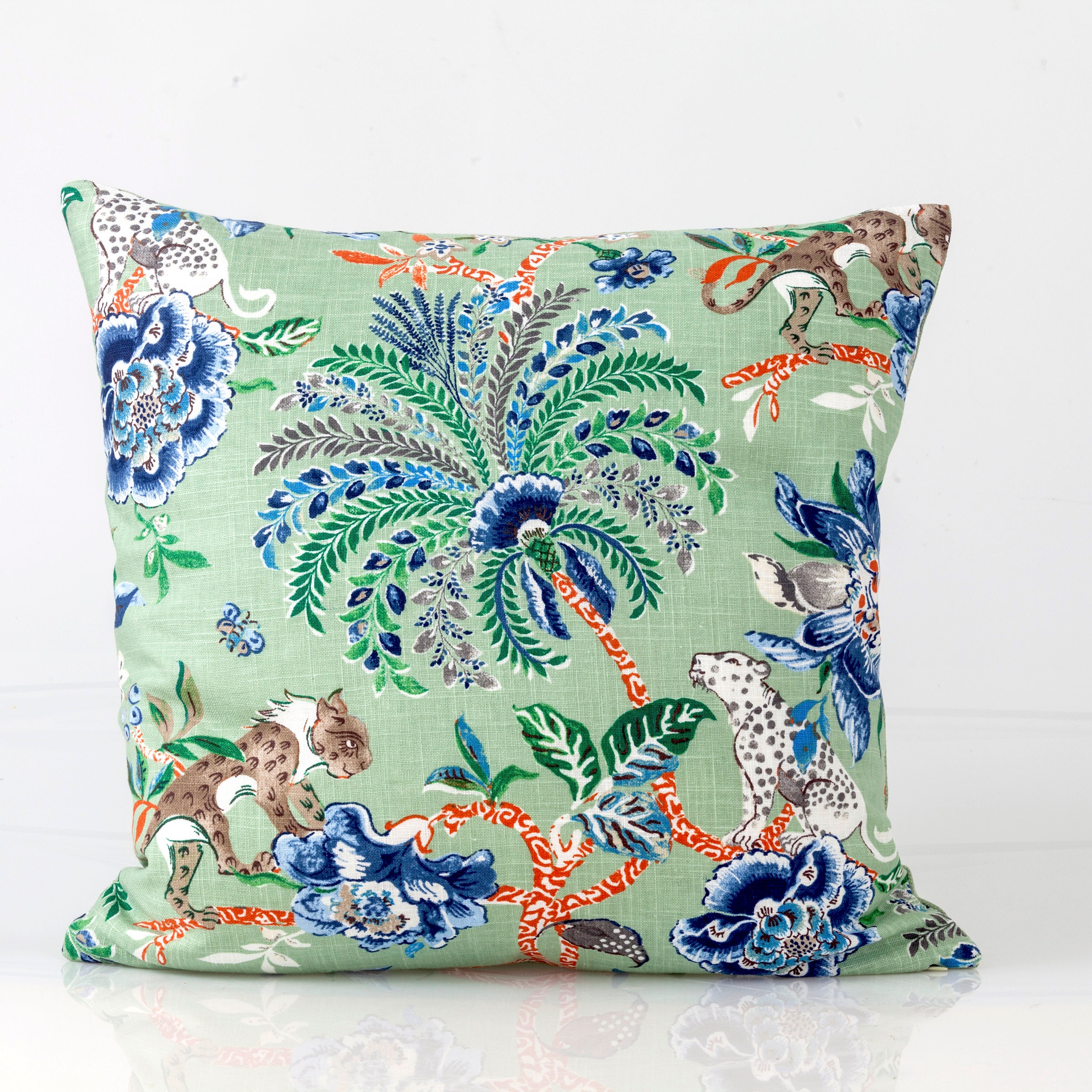 Chinese Temple Lumbar Pillow Cover Chinoiserie Pagoda Asian Lumbar Pillow  12x16, 12x20, 14x20, 14x22, 14x36, 15x30 