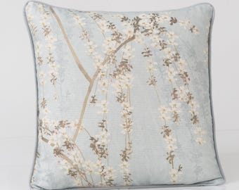 Thibaut Weeping Blossom Pillow Cover, Blue Botanical Accent Pillow