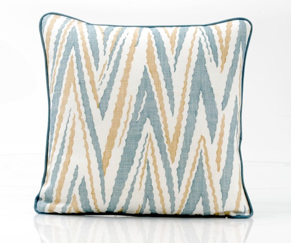 Thibaut Highland Peak Pillow Cover in Turquoise, Chevron Pillow - Main Image