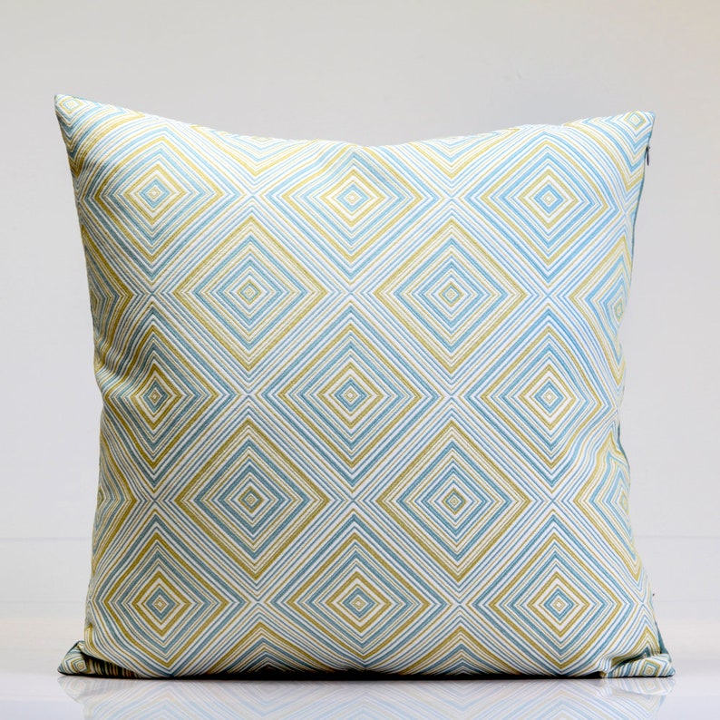 Thom Filicia design for Kravet diamond design Geometric pillow cover in pastel colors