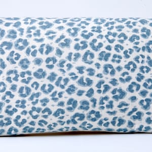 Blue lumbar  pillow cover, animal print design, designer&#39;s decorative pillow cover,  blue and white lumbar pillow cover