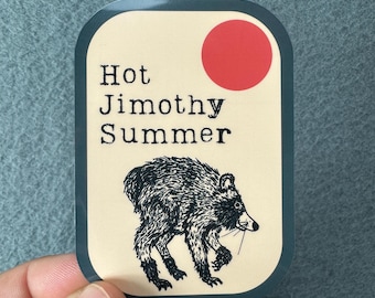 Jimothy Raccoon Sticker: Hand Drawn Pen Ink Trash Panda (Waterproof) Hot Jimothy Summer