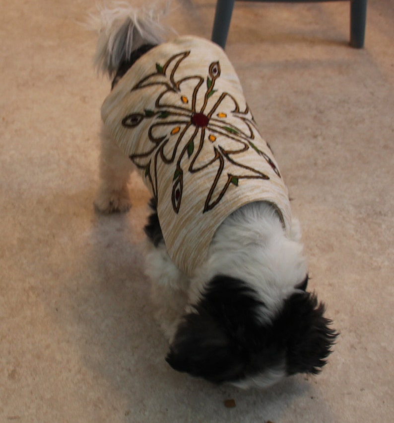 Embroidered Dog Coat Small Dog or Cat Coat Brown Cat Coat Brown Dog Coat Pet Coats