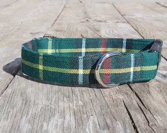 Collare, collare per cani in tartan di Terranova, regalo per collare per cani Labrador con motivo a quadri verdi, passeggiate con il cane semplificate per le mamme di animali domestici