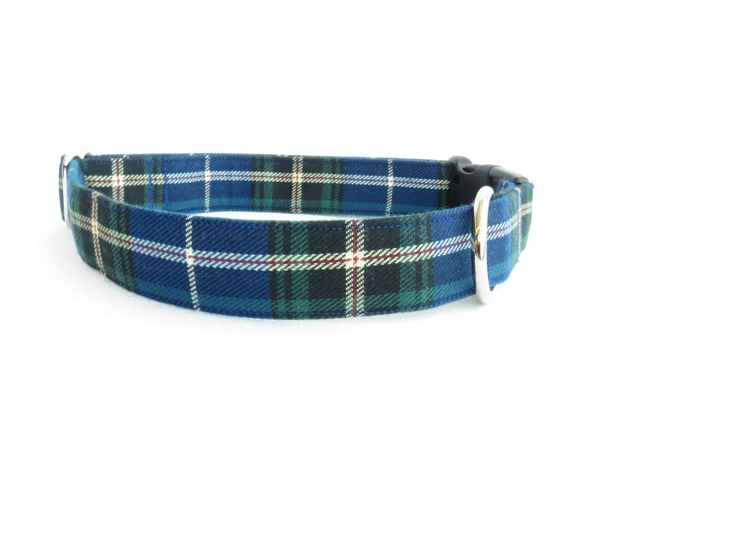 Blue Nova Scotia Tartan Dog Collar, Dog Collar for Nova Scotia Wedding, Blue Plaid Pet Collar