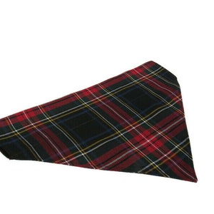 Dog Bandana, Black Stewart Tartan Dog Kerchief, Formal Pet Photos Kerchief, Blue Ribbon Dog Bandana, Obedience School Dog Reward