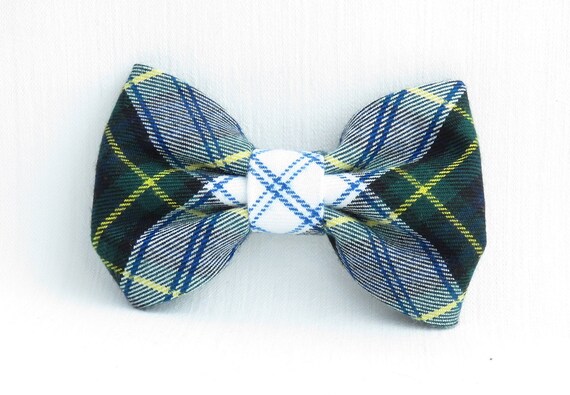 plaid dog bow tie