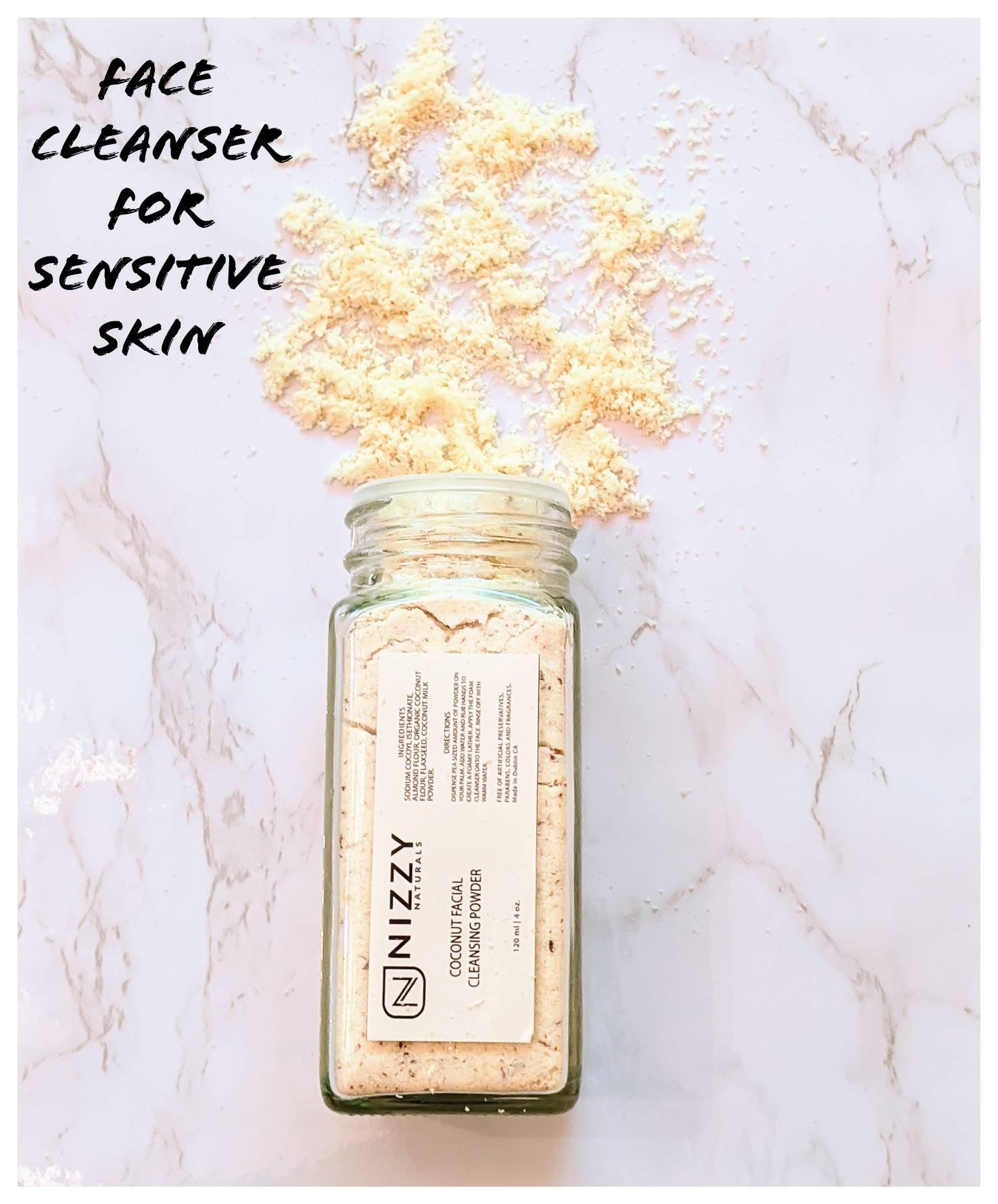 NATURAL FACE WASH, Coconut Face Cleanser, Powder Face Cleanser