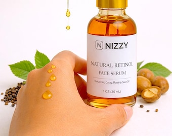 Natural Retinol Alternative Face Serum - Bakuchiol & Cacay Anti-Aging Serum, Vegan Glow Skincare