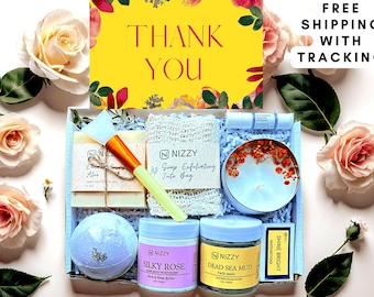 Thank You Teacher Spa Gift Box – Self Care Package – Teacher Appreciation Gift – End of Year Gift for Her – Nizzy Naturals
