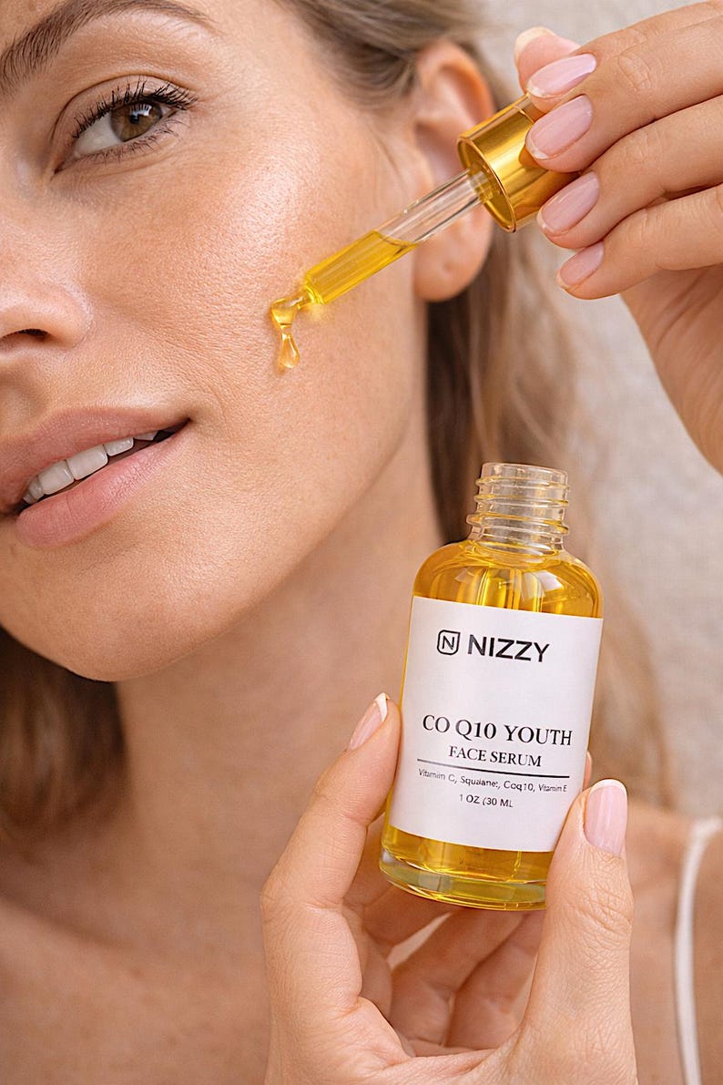 Vitamin C Face Serum with CoQ10 & Squalane – Lightweight Antioxidant Facial Oil, Vegan Glow Serum image 5